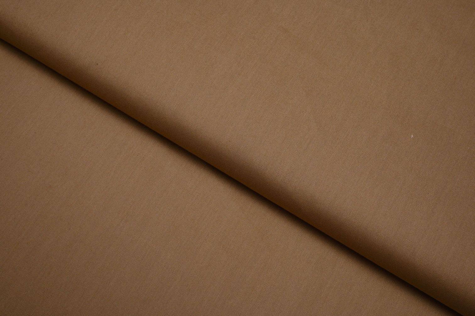 ALMOND BEIGE COLOR PURE CHANDERI SILK HIGHSTITCH THREAD & GOLD EMBROIDERED WORK FABRIC 10728