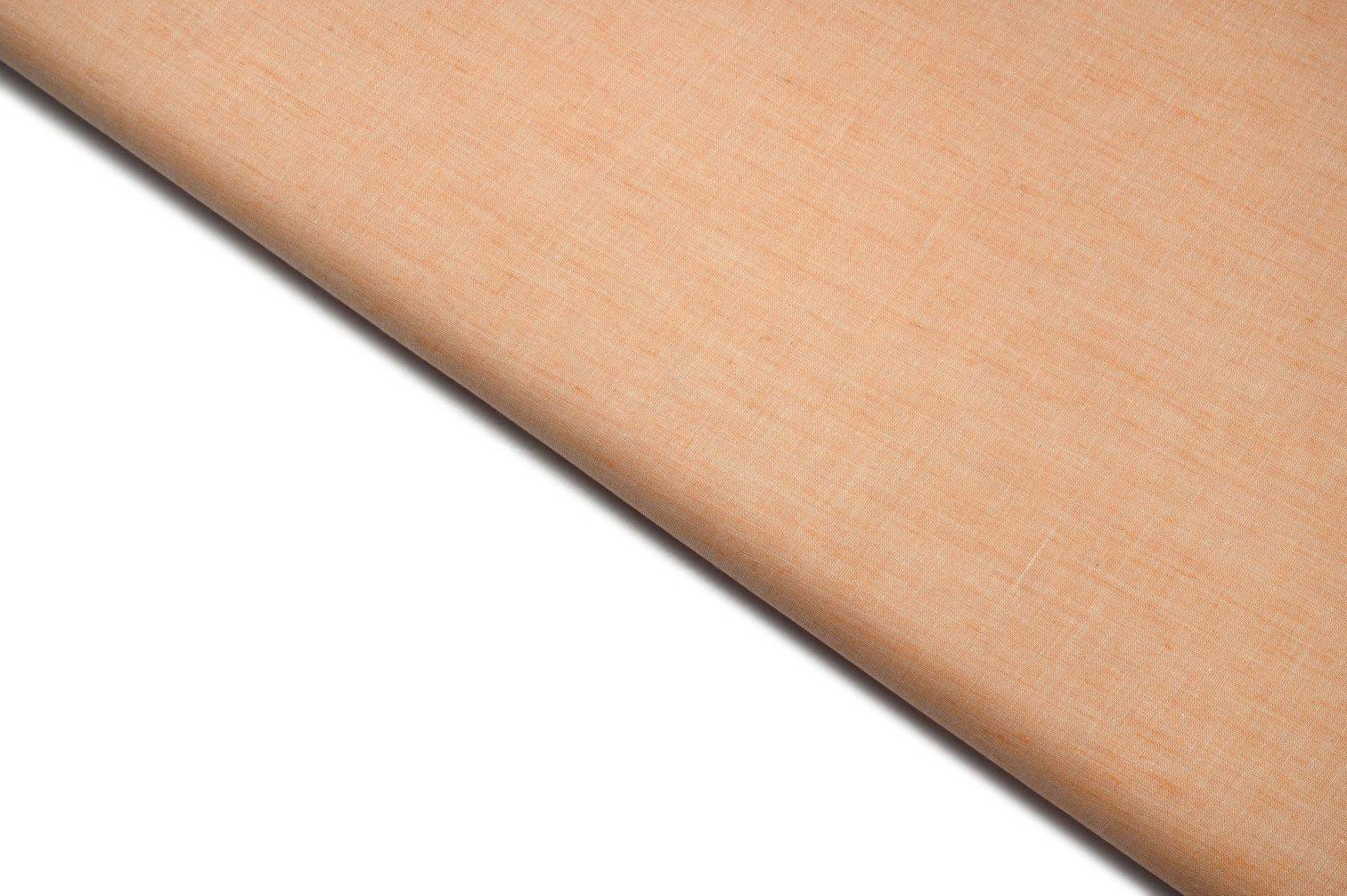 OFFWHITE & PASTEL PEACH COLOR COTTON VOIL SLUB WEAVE TEXTURE PATTERN HANDLOOM FABRIC 11669