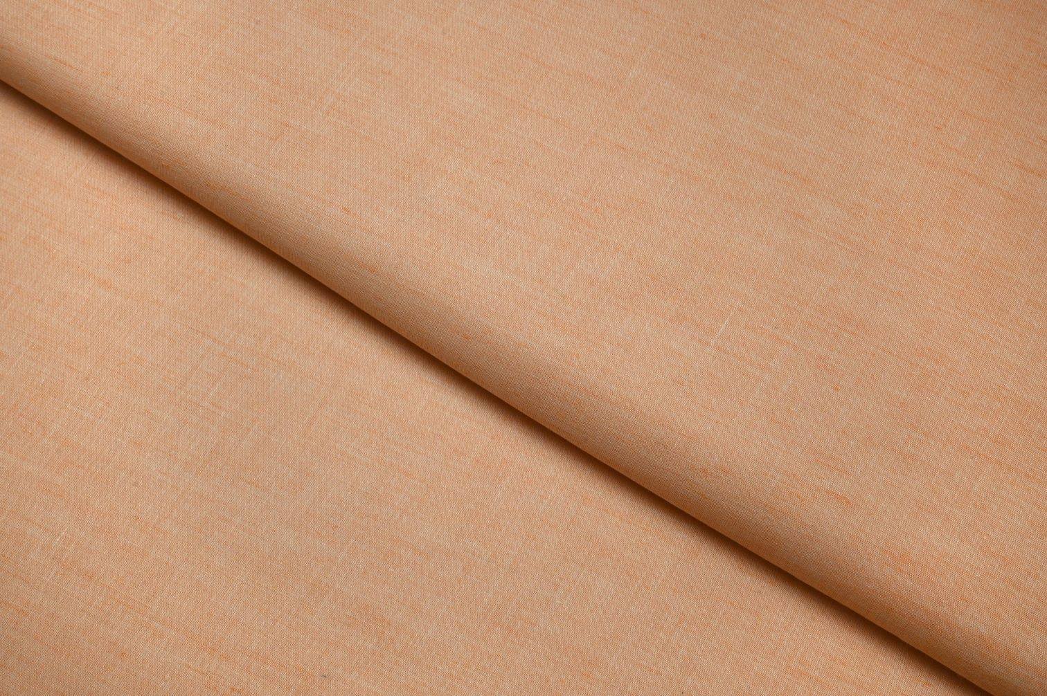 OFFWHITE & PASTEL PEACH COLOR COTTON VOIL SLUB WEAVE TEXTURE PATTERN HANDLOOM FABRIC 11669