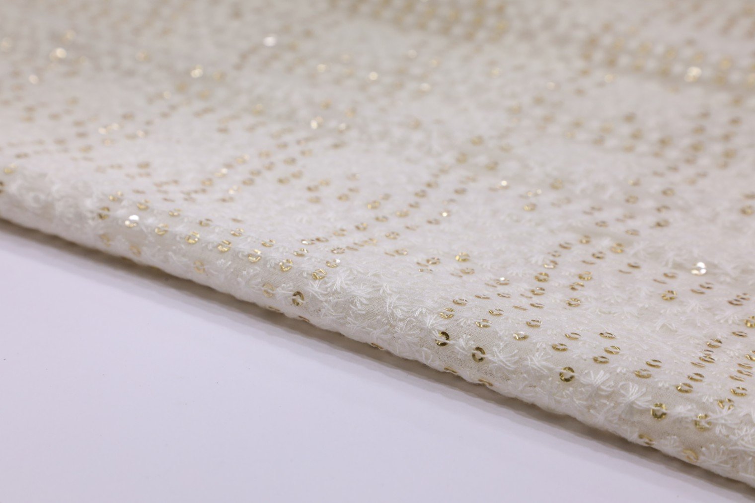 DIABLE WHITE COLOR GEORGETTE LAKHNAVI & SEQUENCE WORK 2405