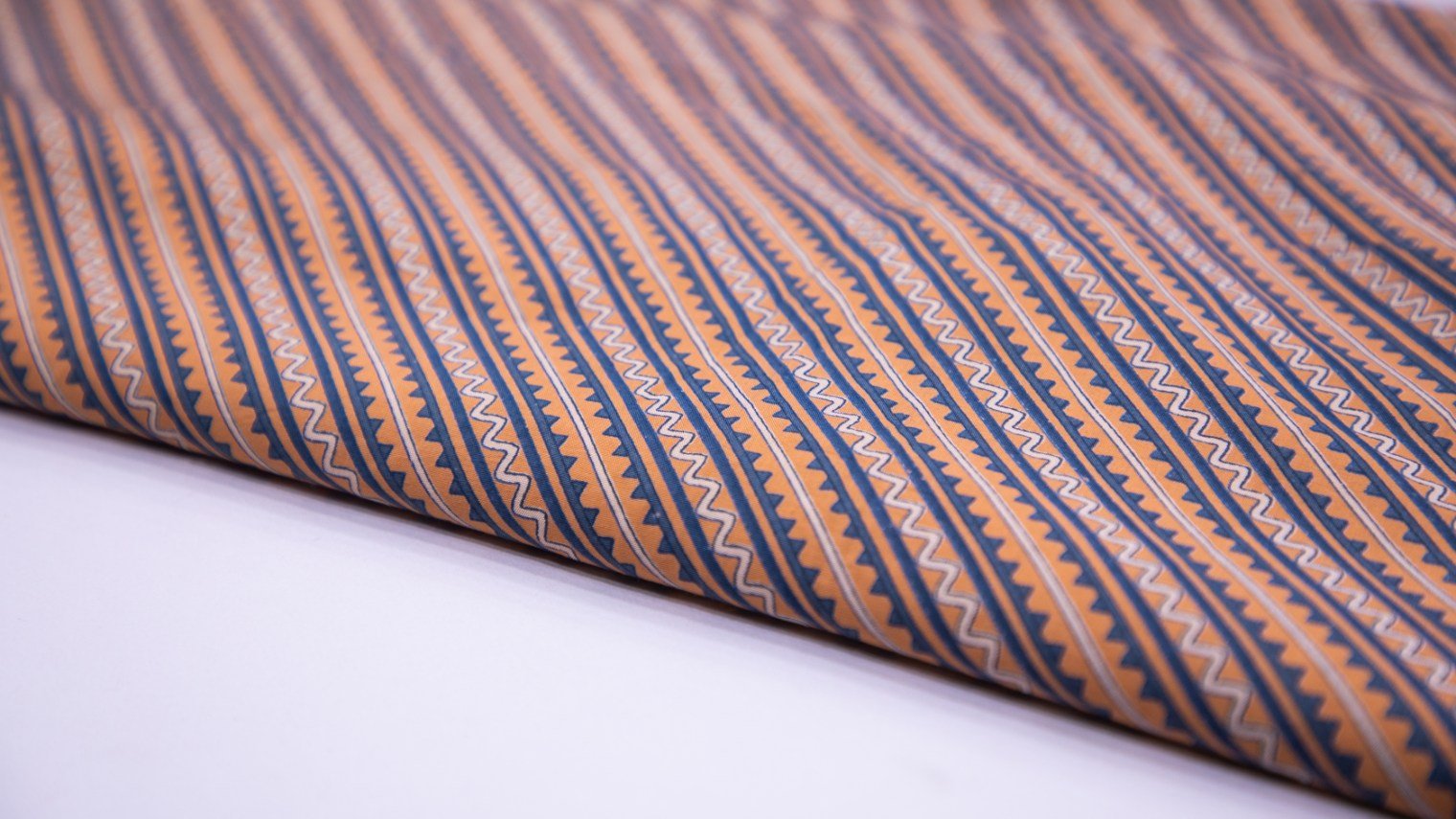 DUSTY PEACH COLOR RAYON LEHERIYA PATTERN DIGITAL PRINT FABRIC - 4646