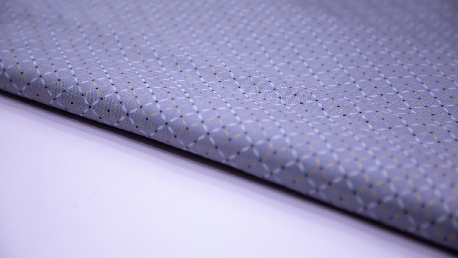 Shark Grey Color Cotton Flex Chex Foil Pattern Print Fabric - 4721