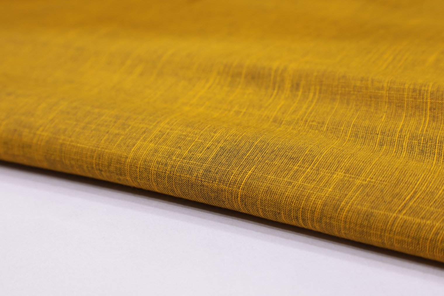 DEEP TURMERIC YELLOW COLOR TWO-TONE SLUB TEXTURE RAYON FABRIC 5525