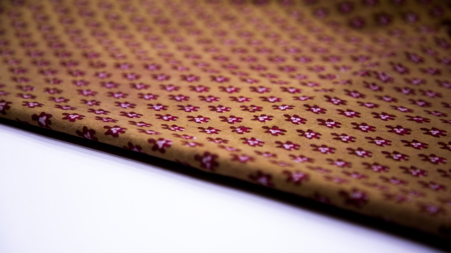 SAND BROWN COLOR COTTON GAMTHI RED HAND BLOCK MOTIF PRINT 5691