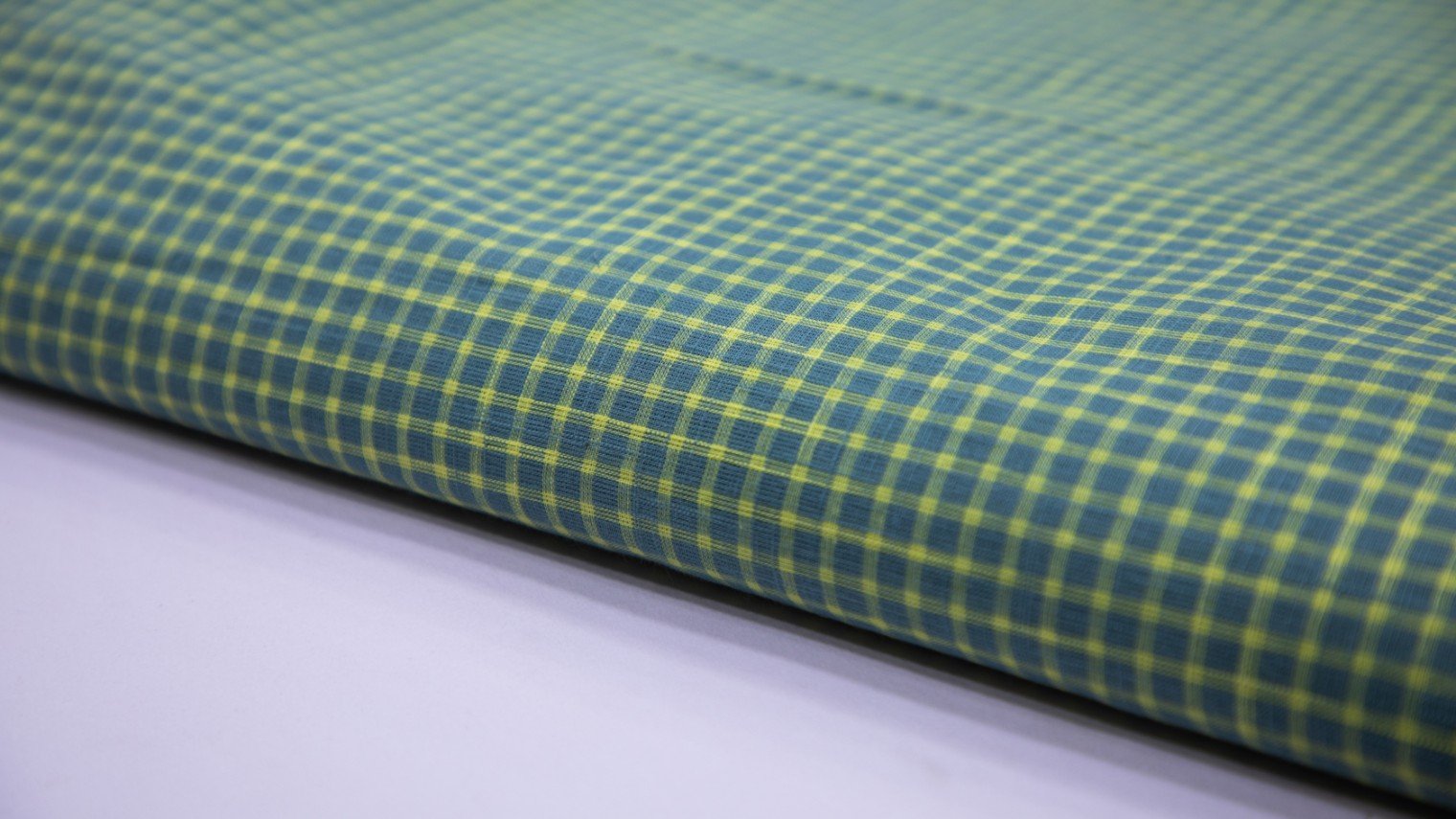 TURKISH GREENCOLOR COTTON HANDLOOM CHEX PRINT 5725