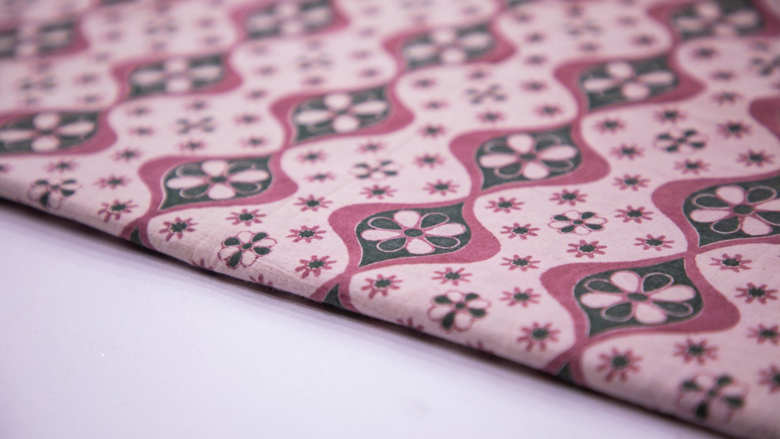 GAMTHI PASTEL PINK COLOR COTTON PAISLEY PATTERN HAND BLOCK PRINT 5972