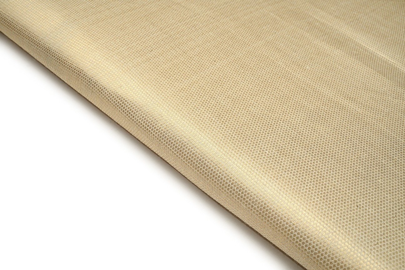 DIABLE OFFWHITE COLOR PURE MUNGA SILK  COPPER WEAVE MOTIF PATTERN BROCADE FABRIC 11219