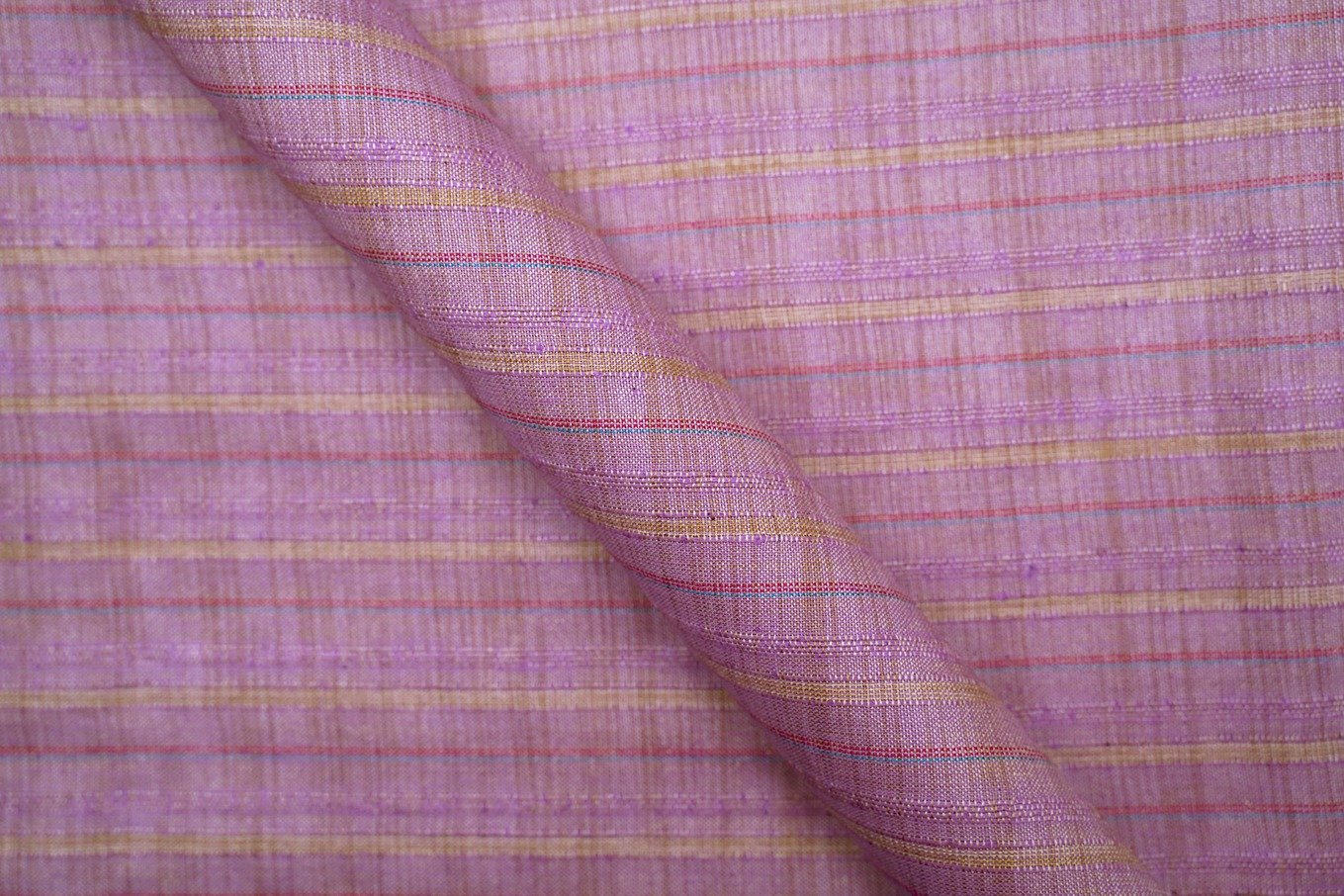 ALLIUM BLOSSOM PINK COLOR MULTI WEAVE TEXTURE COTTON BLEND KHADI SILK FABRIC 9848