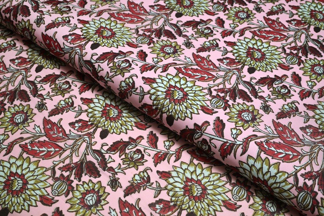 LIME GREEN & OFFWHITE COLOR WISCOSS GEORGET DIGITAL LEHRIYA PATTERN PRINTED FABRIC 10436