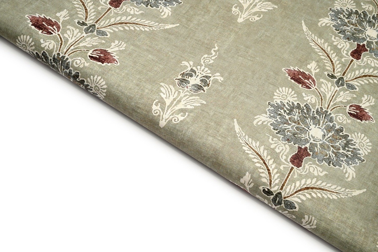 GRAZING GREY COLOR DIGITAL PAISLEY WITH BRUSH PATTERN MUSLIN SILK PRINT FABRIC 10603