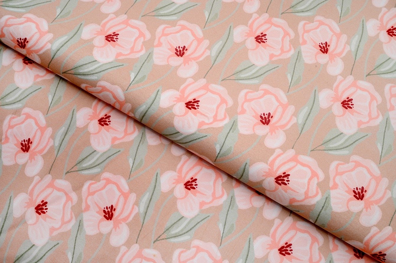 OFFWHITE & PASTEL PEACH COLOR COTTON VOIL SLUB WEAVE TEXTURE PATTERN HANDLOOM FABRIC 11669