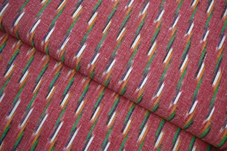 RUSSIAN VIOLET PURPLE COLOR GEOMETRIC WEAVE MOTIVE PATTERN MERSERISE COTTON IKKAT FABRIC 11608