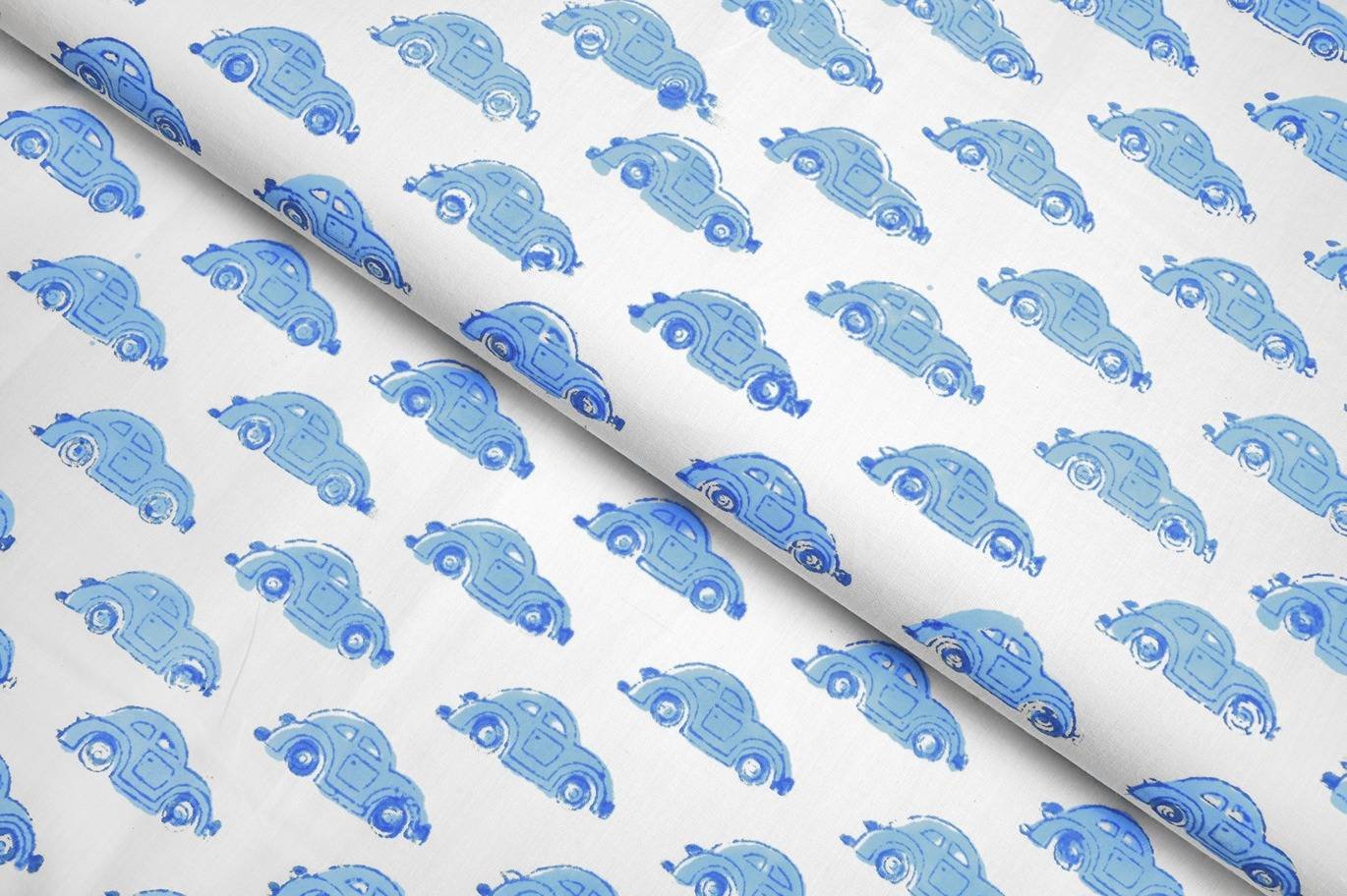 BAY BLUE COLOR COTTON GAMTHI RAPID CAMEL SHAPE HANDBLOCK MOTIVE PATTERN PRINTED FABRIC 8691