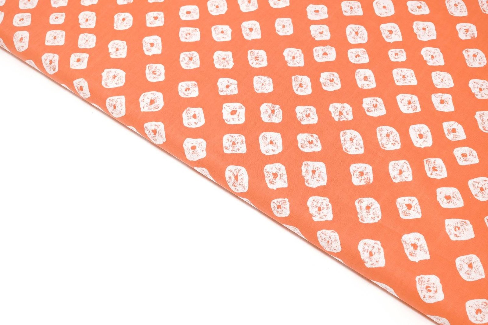 JAPONICA ORANGE COLOR COTTON JAPIPURI IKKAT PATTERN STRIPES WITH SELF DOTS PATTERN PRINTED FABRIC 11591