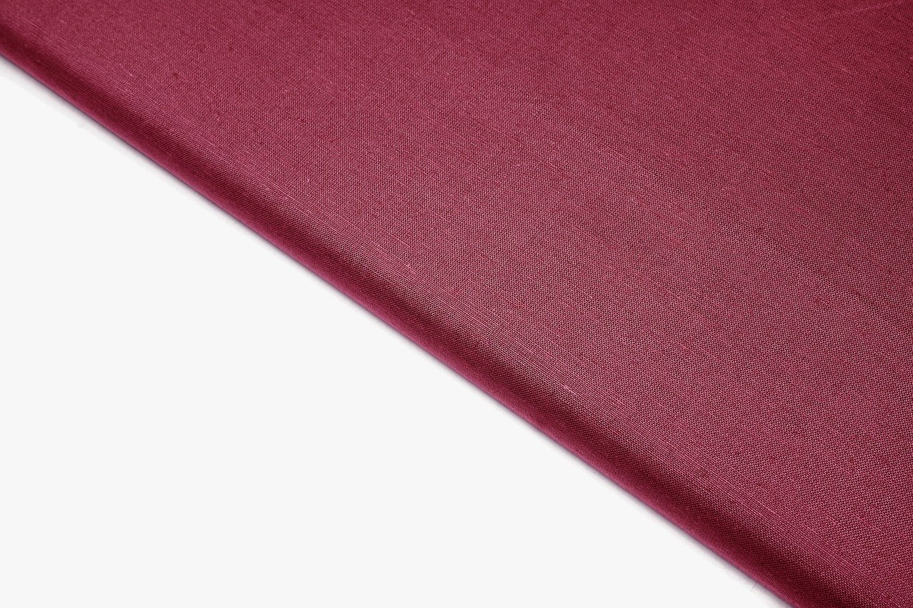 GAMTHI MAROON COLOR COTTON KHADI GLOSSY LINEN FINISH SELF SLUB TEXTURE FABRIC 9981
