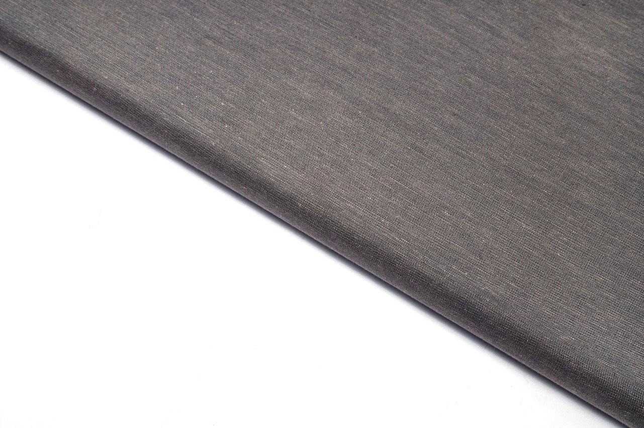 JAVA BEANS BROWN COLOR COTTON KHADI GLOSSY LINEN FINISH SELF SLUB TEXTURE FABRIC 9987