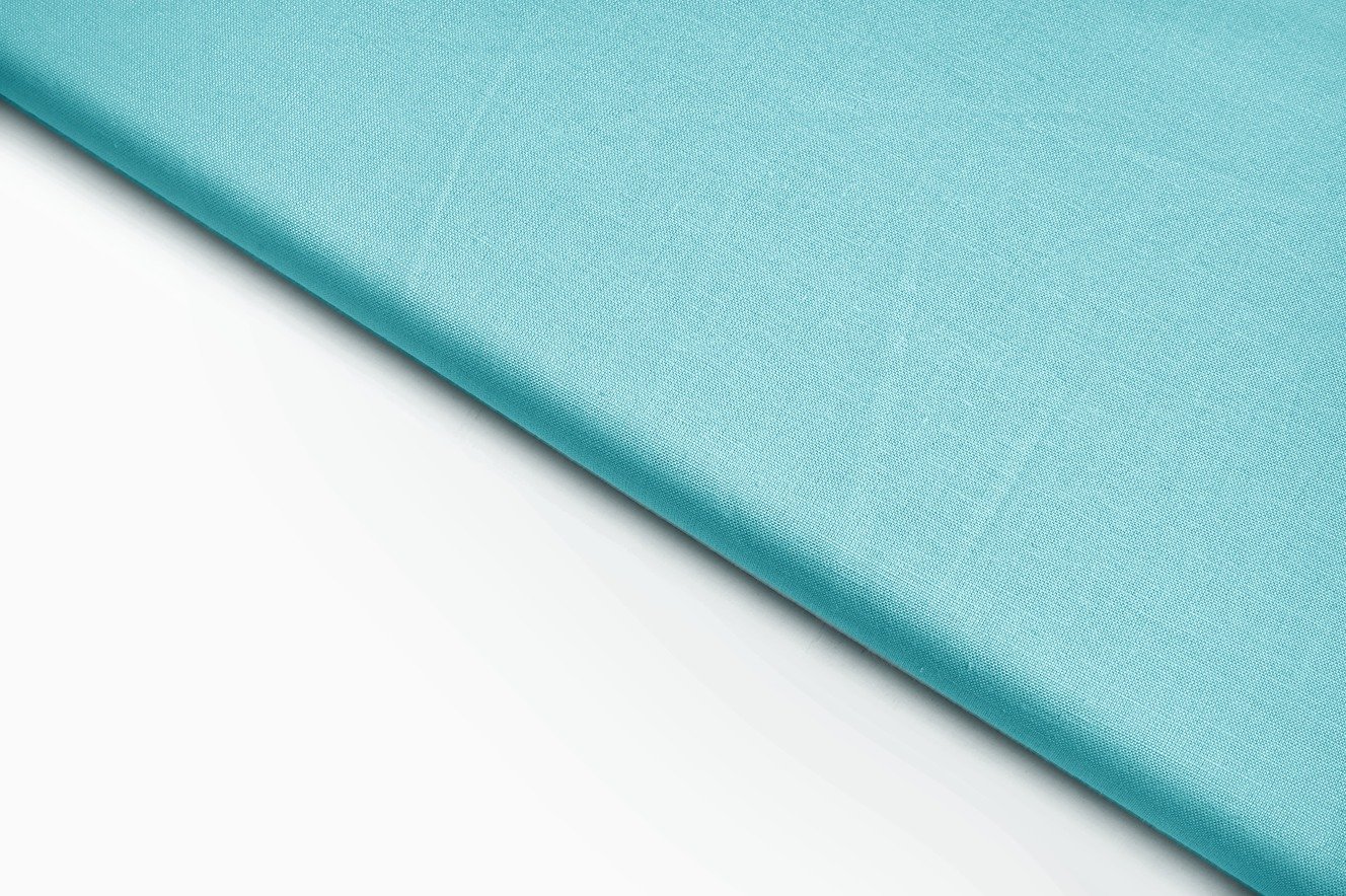 ELECTRIC AQUA BLUE COLOR COTTON KHADI GLOSSY LINEN FINISH SELF SLUB TEXTURE FABRIC 9990
