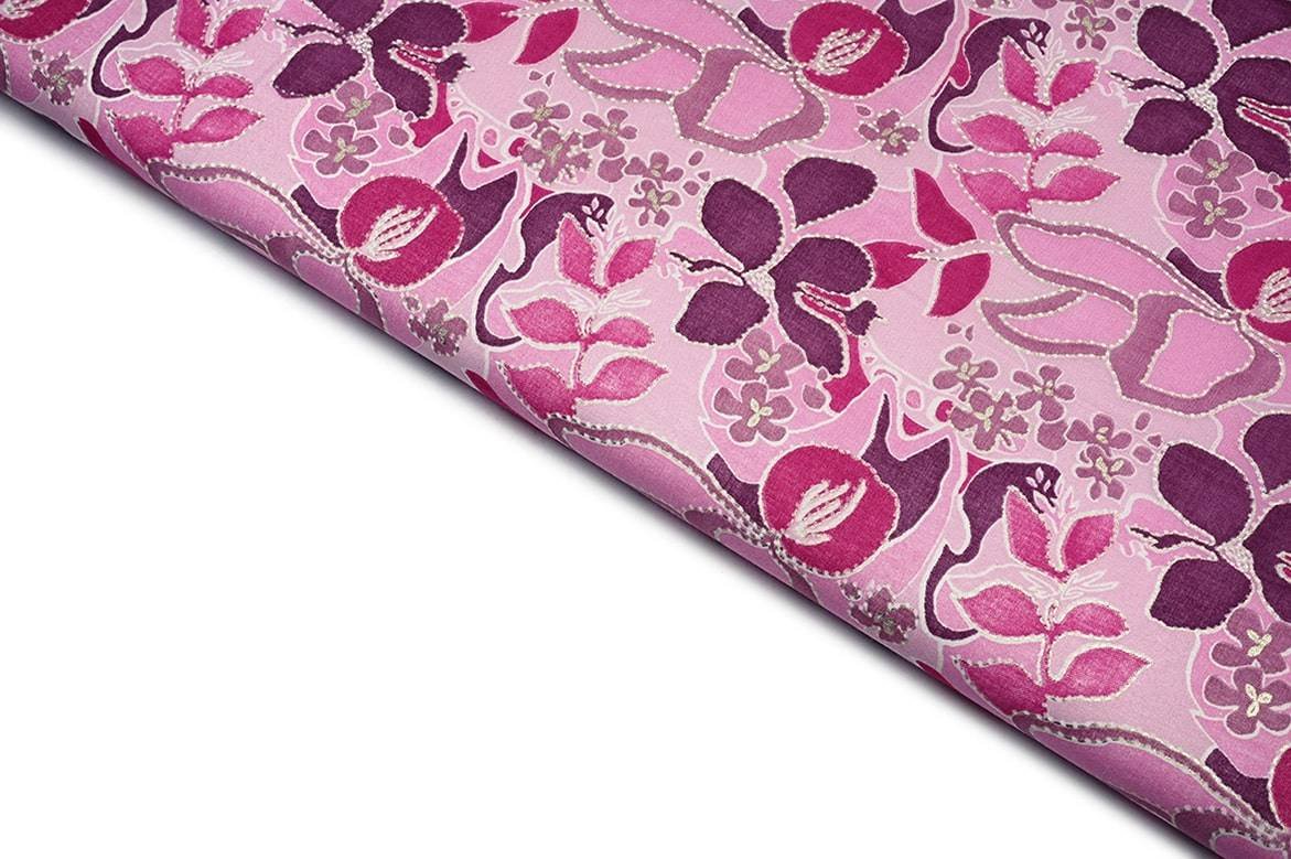 CAPPUCINO BROWN COLOR COTTON SCREEN ABSTRACT MULTIPLE SHADES LEHERIYA PATTERN PRINTED FABRIC 11598