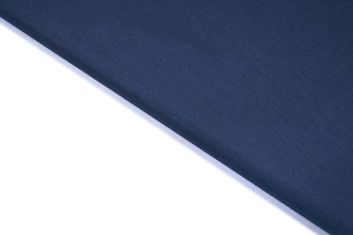 BANKER BLUE COLOR COTTON BLEND MATTY RAYON FINISH PLAIN FABRIC 11488