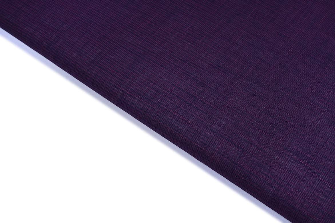 MIDNIGHT PURPLE COLOR PINK WEAVE CHEX PATTERN COTTON HANDLOOM FABRIC 11534
