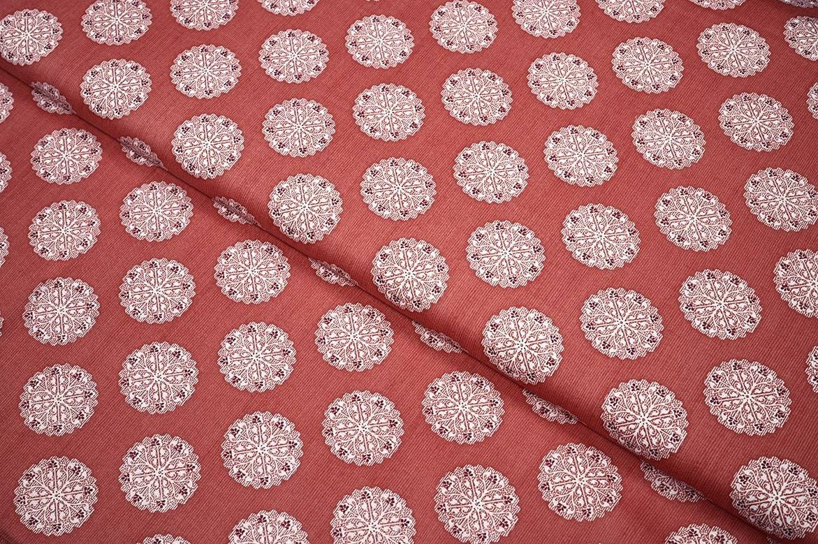 BRICK RUST COLOR GLOSSY FINISH COTTON SATIN PLAIN FABRIC 11612