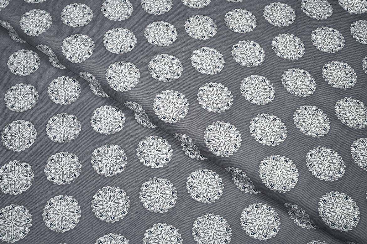 JAPONICA ORANGE COLOR COTTON JAPIPURI IKKAT PATTERN STRIPES WITH SELF DOTS PATTERN PRINTED FABRIC 11591