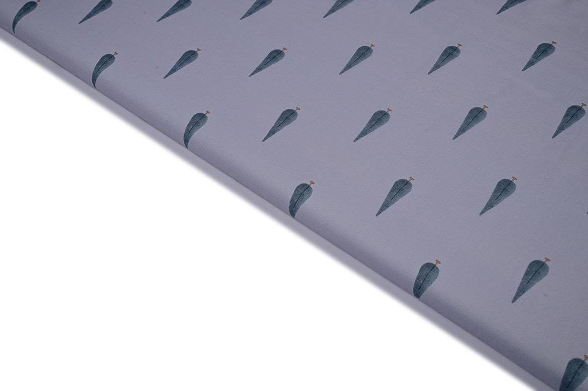 ORACLE GREY COLOR COTTON FLAX DIGITAL LEAF SHAPE MOTIVE PATTERN PRINTED FABRIC 11405