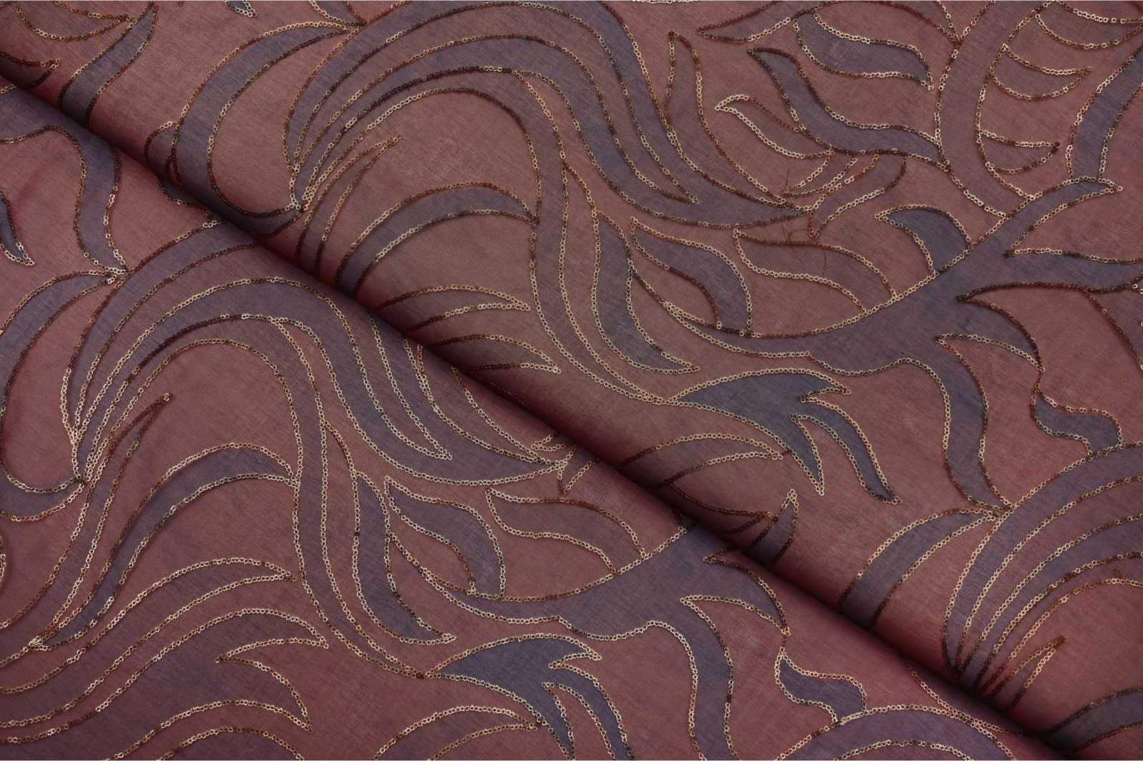 DUSTY BROWN  COLOR WISCOSS ORGANZA PLAIN WEAVE  SHEER FABRIC 11616