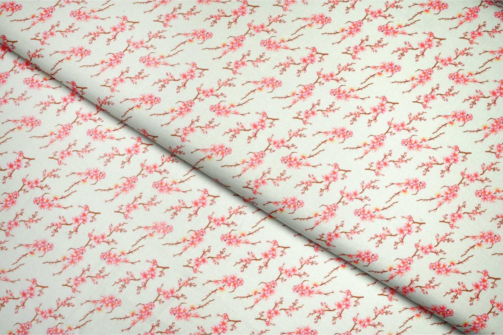 DUSTY PEACH COLOR POLY FLAX DIGITAL FLORAL MOTIVE PATTERN PRINTED FABRIC 11855