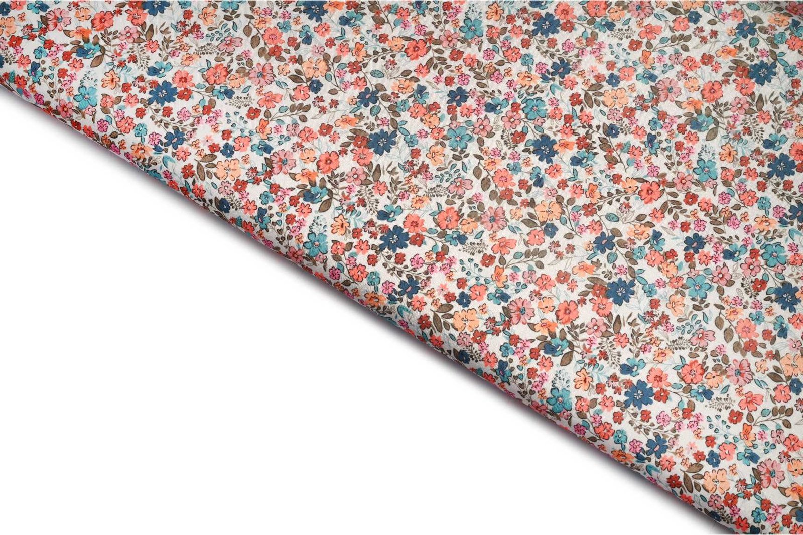 LIGHT BABY PINK COLOR POLY FLAX DIGITAL  DITSY FLORAL PATTERN PRINTED FABRIC 11881