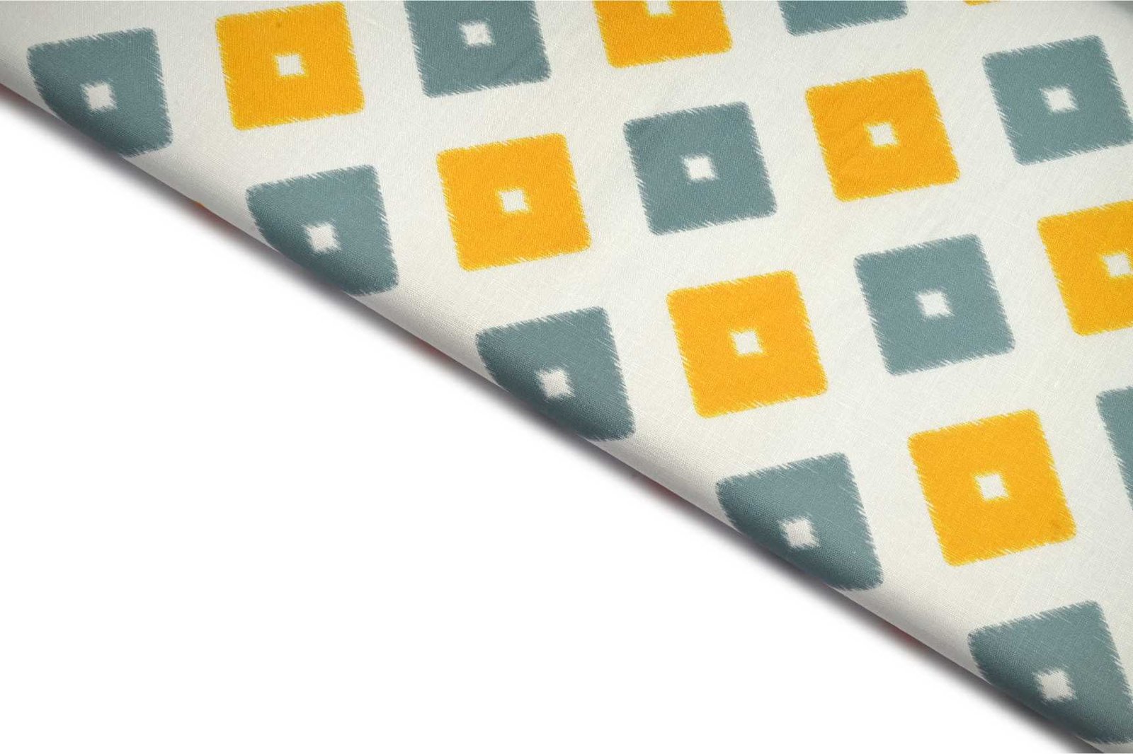 CREAM COLOR POLY FLAX  DIGITAL BATIQ SHAPE MOTIVE PATTERN PRINTED FABRIC  11878