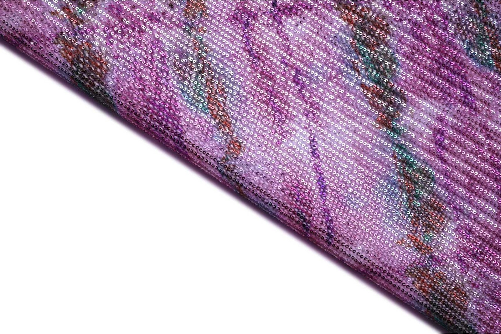 BRIGHT MAGENTA PINK WITH MULTIPLE SHADES DIGITAL TIE & DYE WITH SHADED METALICK SEQUANCE PATTERN SOFT NET EMBROIDERED WORK FABRIC  11210